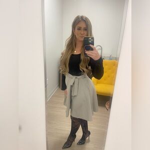 Plaid Print Scoop Neck Belted Dress